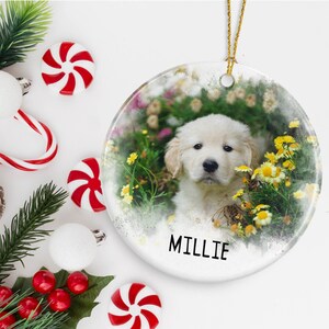 Personalized Dog Ornament, Pet Photo ornament, Cat Adoption Gift, Dog Adoption Gift, Pet Adoption Rescue, Custom Christmas Decor - CHO026 imagem 2