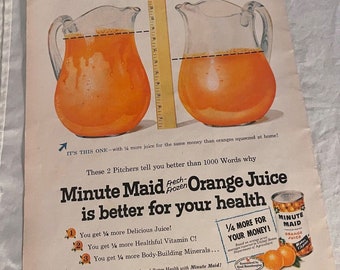 October 1955 Western Family Magazine Minute Maid Orange Juice & Soft Zee Ad