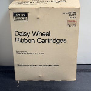 3 Radio Shack Tandy Daisy Wheel Ribbon Cartridges 26-1419 Black In Box
