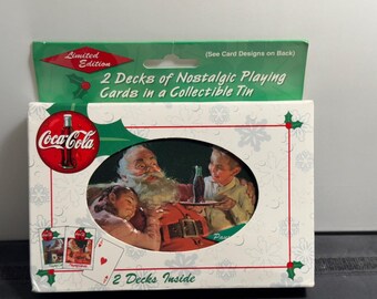1999 Coca-Cola Coke Santa 2 Decks Bicycle Playing Cards In Collectible Tin