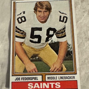 1974 Vintage New Orleans Saints Joe Federspiel Topps #417 Football Trading Card