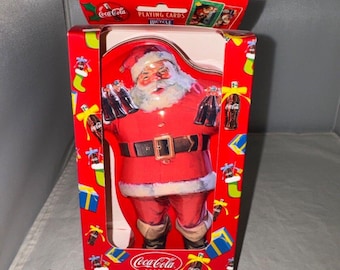 1990's Coca-Cola Coke 2 Decks Bicycle Coke Santa Playing Cards In Santa Tin