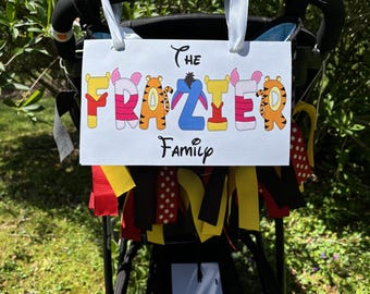 Winnie The Pooh Printable Stroller Tag for Disney~Personalized Stroller Tag~ Stroller Name Sign~ Digital Download of Stroller Name Tag