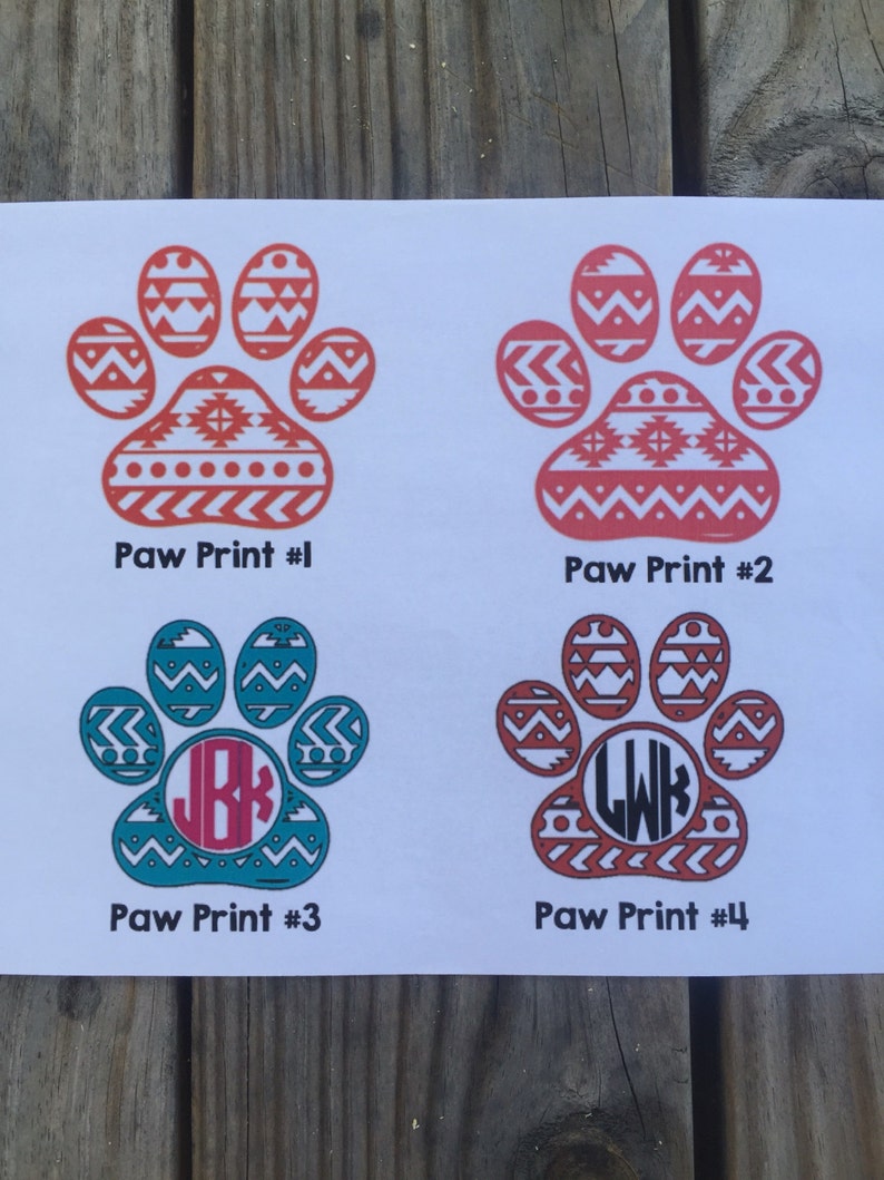 aztec paw print iron on vinyl decal glitter iron on vinyl