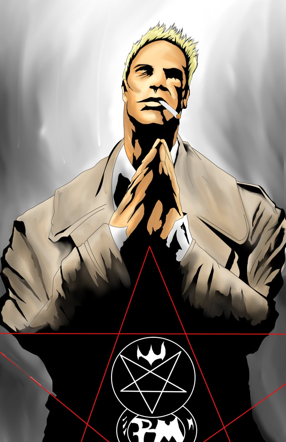 John Constantine fan art. Etsy
