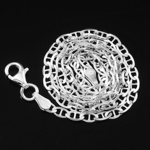 Mariner Chains, 0.7mm Flat Chain Necklace, Italian Mariner Chain For Men&#39;s, Anchor Link Chain 16 Inch to 24 Inches (FM605 )