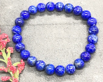 Lapis Lazuli kralenarmbanden, rekbare 8mm kralenarmband, kalmerende kralenarmband voor mannen en vrouwen, Lapis Lazuli sieraden #JB 135