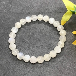 8mm White Moonstone Bracelet , Genunine White Moonstone Bead Bracelet For Mens & women Best Friend Bracelet, June Birthstone Jewelry #JB 136