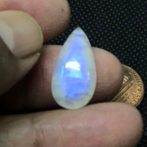 Rainbow moonstone Pear Cabochons 1 pcs, AAA  Extra ordinary quality, best Sheen or Rainbow #320