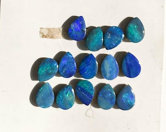 Australian Opal Doublet Cabochon, 7x5mm Black Opal Gemstone With Beautiful Fire, Loose Fire Opal Cabochons For Jewelry, October Birthstone