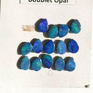 Australian Opal Doublet Cabochon, 7x5mm Black Opal Gemstone With Beautiful Fire, Loose Fire Opal Cabochons For Jewelry, October Birthstone