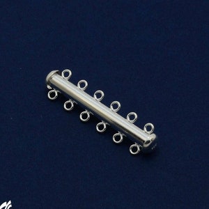 Ring Tube Clasp, 6 Strand Tab, 925 Sterling Silver Clasp, Layering Necklace Clasp, Multi Necklace Clasp, Silver Clasps (AYS-TC-6-1)
