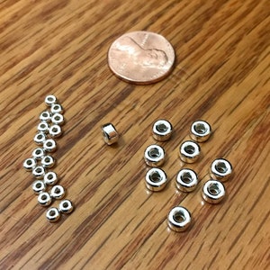Rondelle Bead, 925 Sterling Silver, 3mm/4mm/5mm Beads, Beads For Jewelry Making, Silver Heishi Beads (ROU5/C.16)