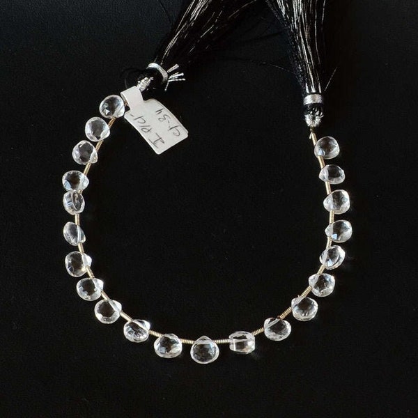 White Quartz Beads,15x22mm - 18x25mm Briolette Quartz cut Stone Bead,8 Inch Strand Bead Bracelet,Natural Crystal Quartz Gemstone For Jewelry