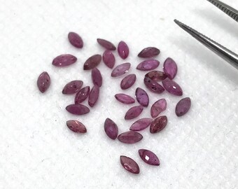 100% Natural Ruby Marquise, Loose Faceted Marquise, Genuine Ruby Lot, 4X2MM Ruby Gemstone, Pack of 3.35 Carat ( AYS-G-00065)