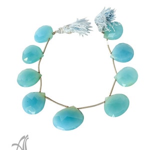 Natural Chalcedony Beads, 20X20 Mm Teardrop Chalcedony Bead Bracelet, Gift For Women, 8 Inch Strand Bead, Loose Blue Chalcedony
