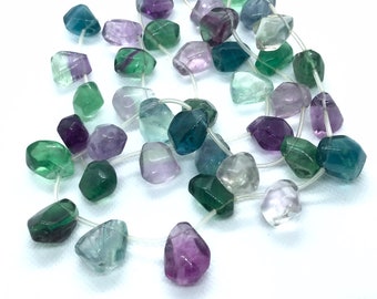Fluorite Nuggets Strand Natural Orange Fluorite Smooth Nuggets Beads Quality Fluorite Necklace 9x7-10x7 MM SKU#BCI931 107 Cts