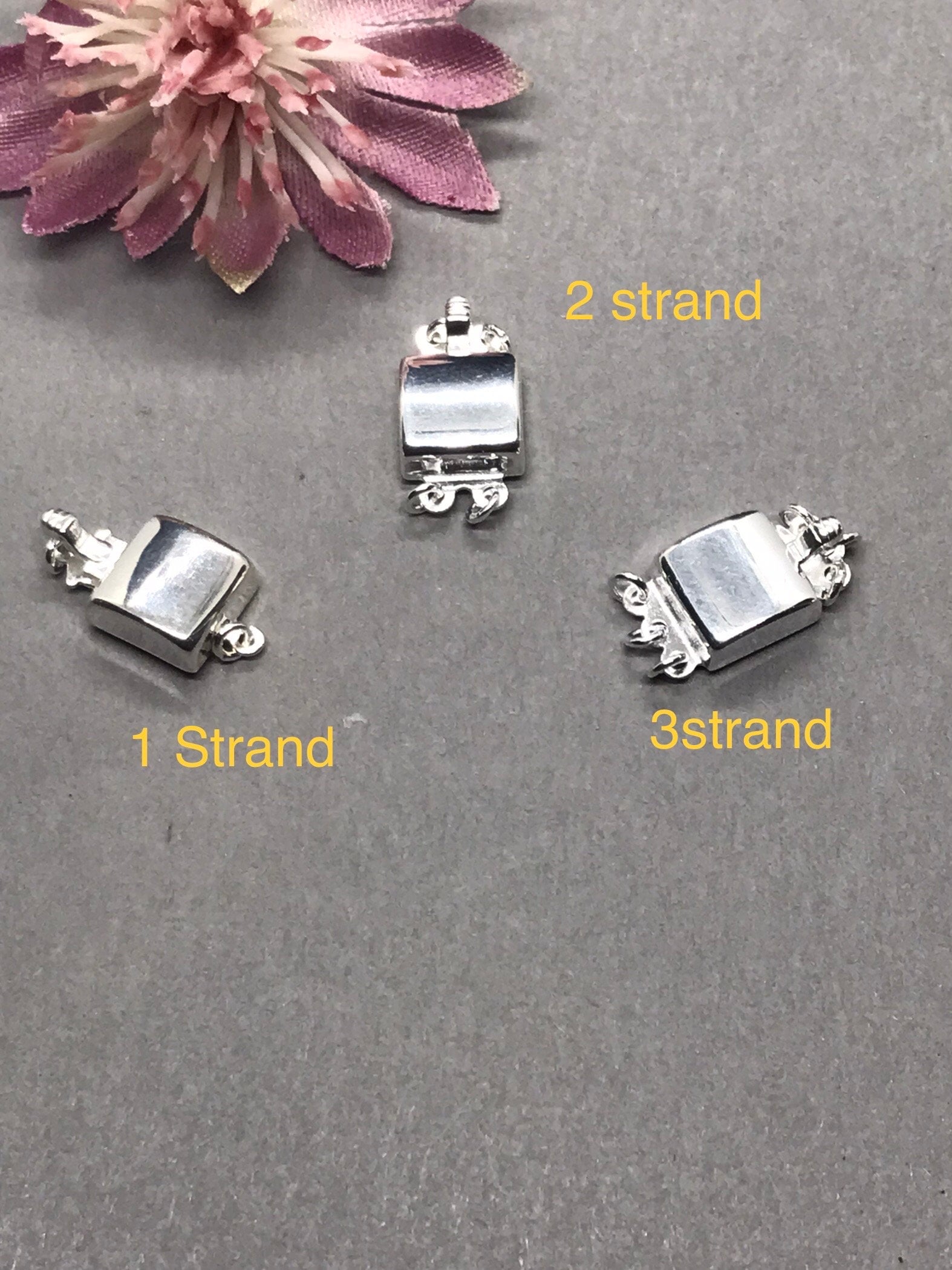 925 スターリング シルバー クラスプ、長方形ボックス クラスプ