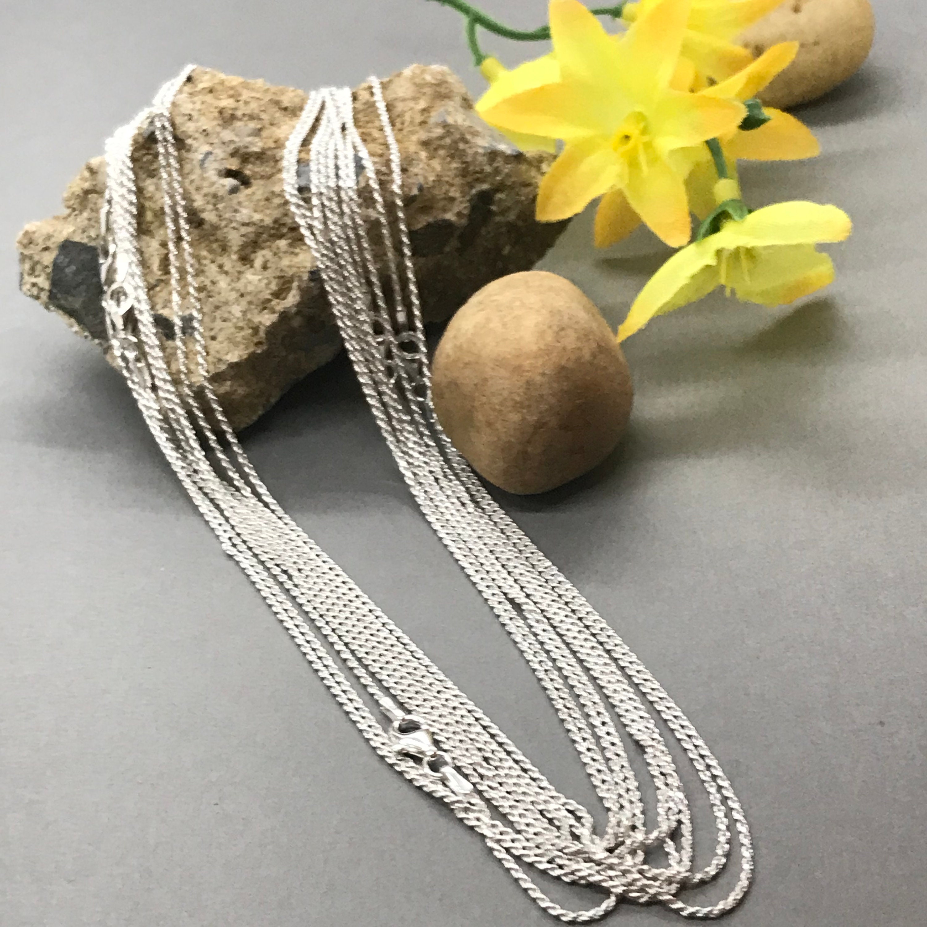 シルバーロープチェーン、925スターリングシルバー、ロープチェーン