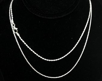 Silver Rope Chain, 925 Sterling Silver, Rope Chain Necklace, Italian Chains, Chain For Women & Men, Heavy Chains (SRDC-25-16" to 24") )
