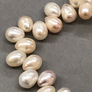 Beautiful Natural Fresh Water pearl Briolette  116x7 N 17x10 mm appxmm pearl Briolette and Cream color Fancy  ( 38PRL)