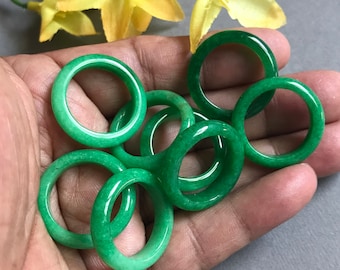 Green Jade ring, Thin jade stacking ring For Women & Men, 5MM Thickness, Ready To Wear, used for Various styling jewelry (# 2-Jade Ring-S)