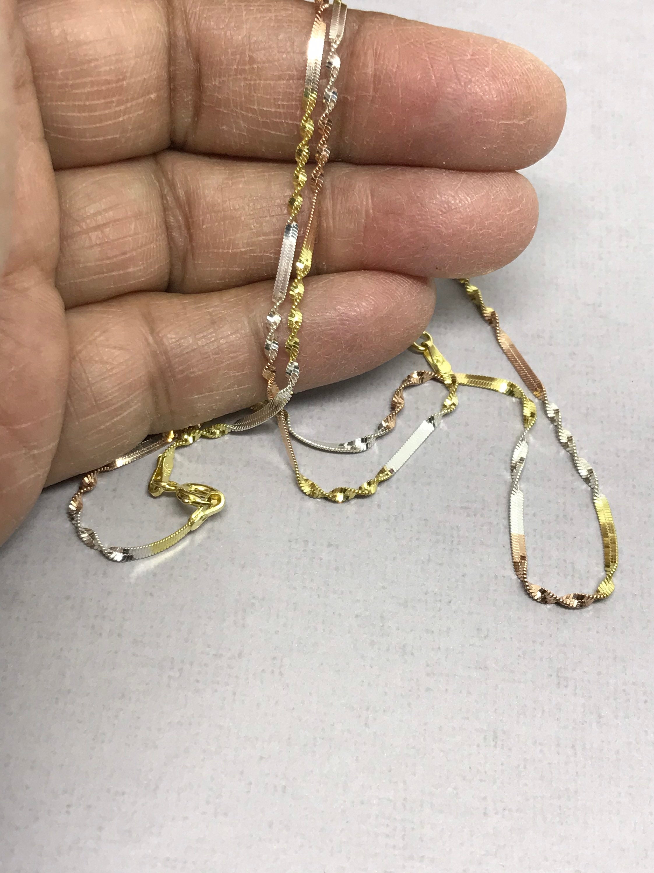 Twist Chain, 925 Sterling Silver, Multi Color Chain & Bracelet