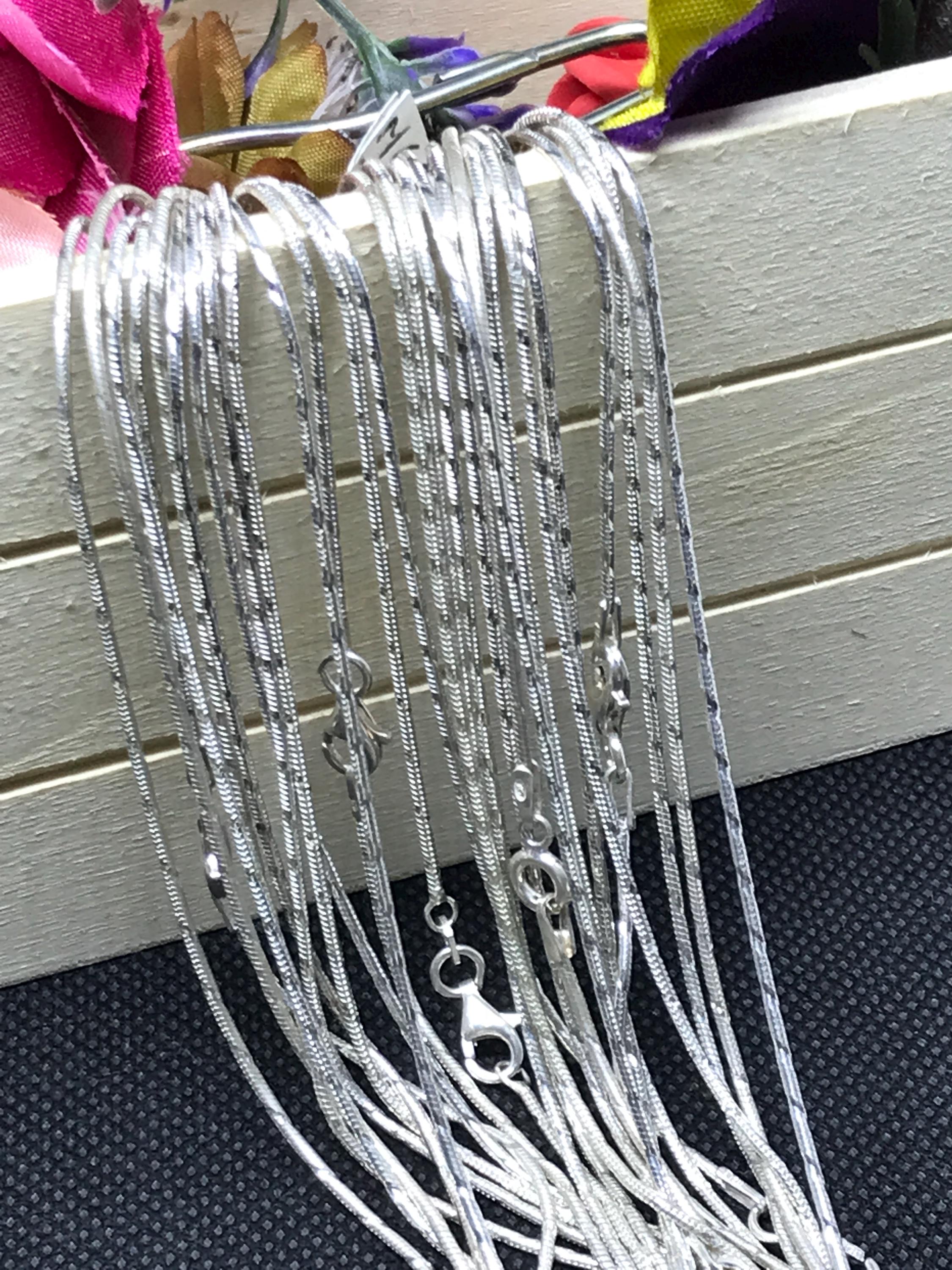 Miabella 925 Sterling Silver Italian 1.5mm, 2mm, 2.5mm Round Snake Chain Necklace for Women Made in Italy (16, 1.5mm