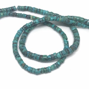 6mm heishi turquoise beads, natural Turquoise Bead Necklace, 7mm Faceted Blue Turquoise Gemstone Bead For Jewelry Making,December Birthstone