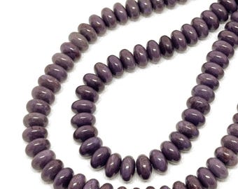 Rare 100% Natural purple - lavender Jade - jadeite Rondel Beads,Bead Necklace, For Women, Beads for Jewelry Making 16.7 mm