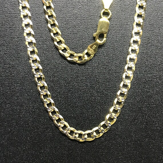 Mini 10k Yellow Gold Diamond Cut Cuban Link Chain Necklace (8.0mm) 20,22,24,26