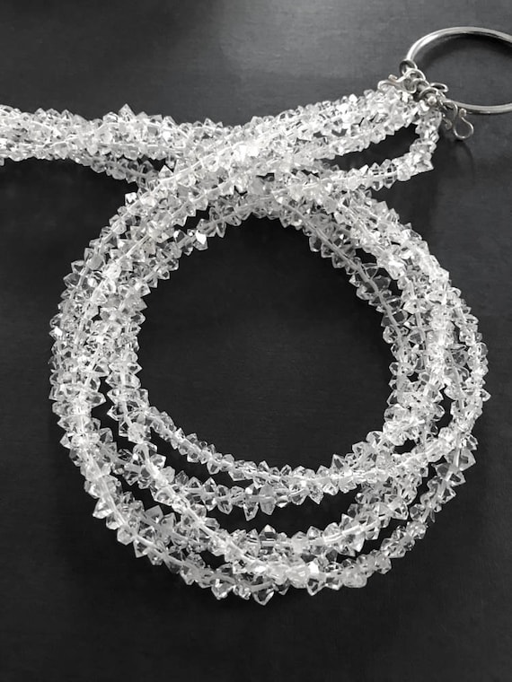 ハーキマー ダイヤモンド ビーズ、3 x 6 mm - 3 x 10 mm ファセット 