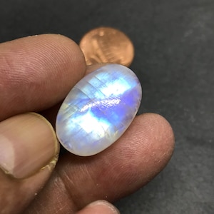 appx 17x27x9 mm best Sheen or Rainbow # CB-00161 Rainbow moonstone Oval Cabochon 1 pcs AAA Extra ordinary quality