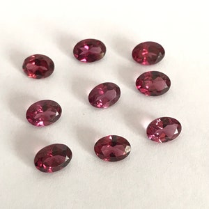 7X5MM Rhodolite Garnet, 100% Natural Garnet Pair Lot, oval Cut Red Garnet For Jewelry, January Birthstone (#G00070)