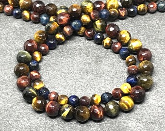 Natural Tigers Eye Round Bead, Round Smooth Tiger Eye Beads, 6 & 8mm Tiger Eye For Jewelry Making, Gift For Women,Tiger Eye Bead Necklace#61