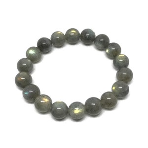10MM Labradorite Bracelet, Gray Color Labradorite Bead Bracelet, Gift For Women, Bracelet For Men, Unisex Jewelry ( AYS-JB-0070-A)