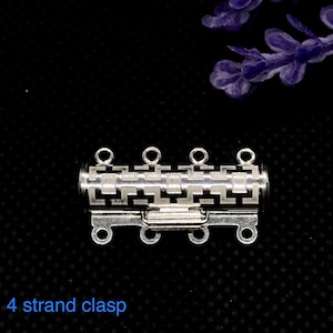 Sterling Silver 4 - 3 and 2 Strand Tube Clasp, Brick self  Beautiful Pattern, Push  or Pull to close  or open (Package of 1 pc )  AYS-TC-17