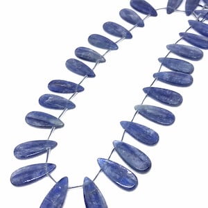 AAA Kyanite Bead, 10X25MM Kyanite Pear Bead Necklace, Blue Kyanite For Jewelry making, September Birthstone, 16 Inch Strand,(#1135)