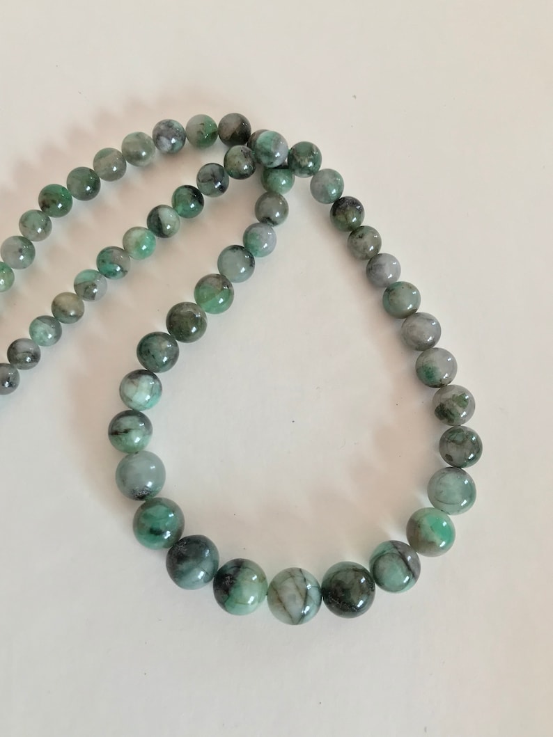 creative 21 inch Beautiful Natural Emerald Round Necklace Lay out,16 mm to 9 mm appx. 001038 Green color,Graduated 100/% Natural