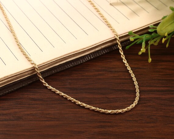Rope Chain Sterling Silver Necklace, Heavy Rope Chain For Man, Gold Plated  Twisted rope chain men, Waterproof Chain