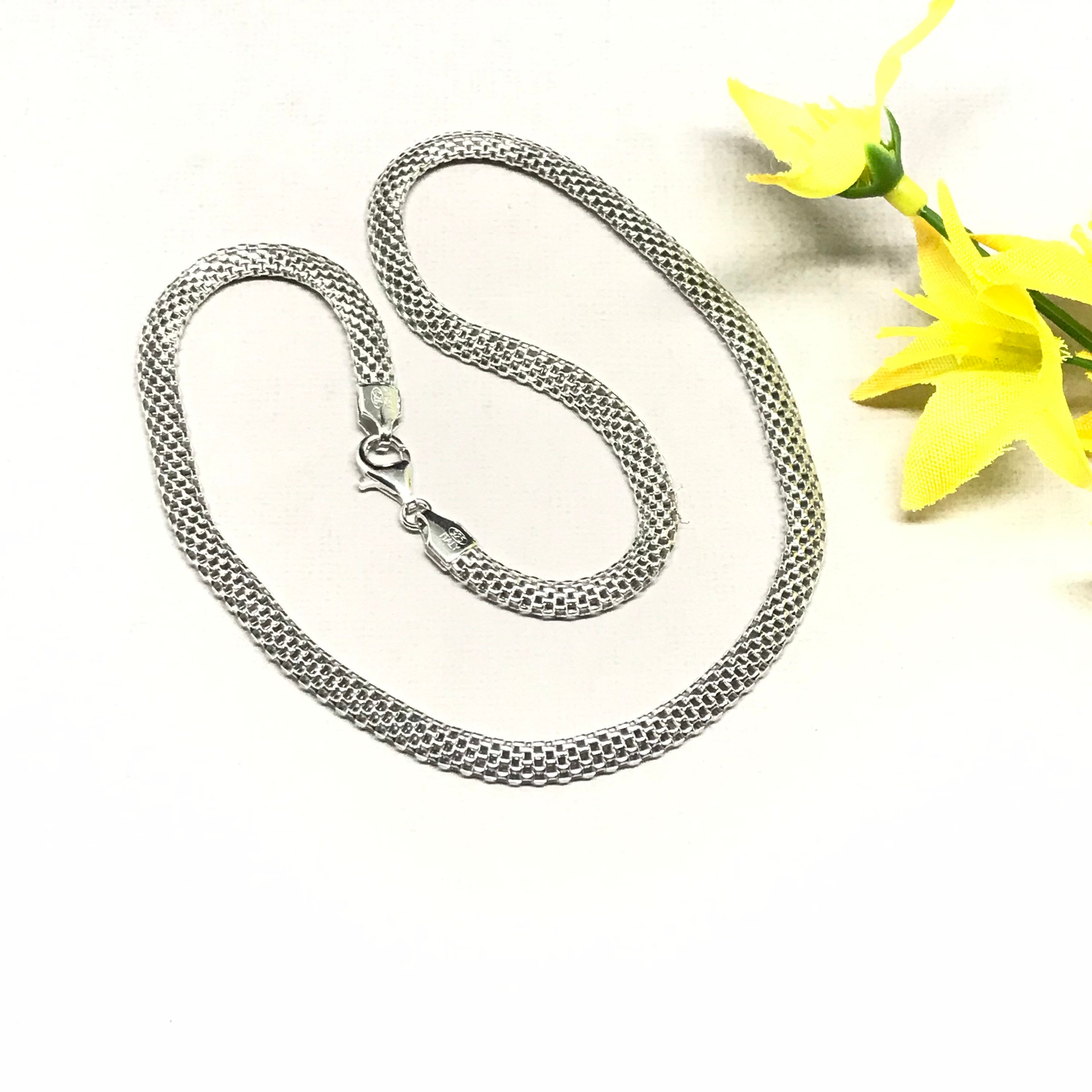 Sterling Silver Popcorn Chain Necklace | Ernest Jones