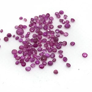 Natural Red Ruby, Round Shape Ruby, 2mm to 2.75mm Round Cut ruby, 10 Pieces Faceted Ruby lot, July Birthstone ( G-00069)