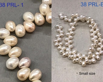 Beautiful Natural Fresh Water pearl Briolette  116x7 N 17x10 mm appxmm pearl Briolette and Cream color Fancy  ( 38PRL)