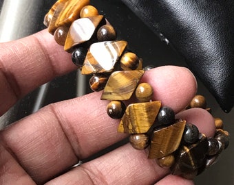 AAA Natural Tiger Eye Bracelet, Beaded Energy Bracelet, Stretchable Bracelet For Men & Women, Unisex Jewelry, Healing And Calming Bracelet