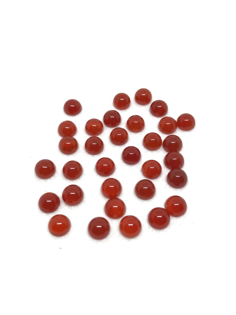 Natural Carnalion Cab.Round 6 mm/& 4 MM Beautiful Color N quality,Pack of 2 pcs CB-00177