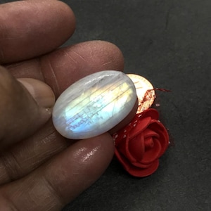 Rainbow Moonstone oval shape Cabochon AAA quality 6 Various Size A to F, Best Blue shine with patterns/designs,100% Natural( CB -297 A to F)