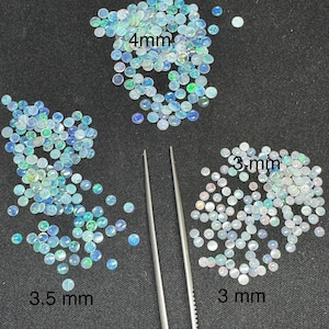 Natural  Opal Australian, Flat round cab.4 & 3.5and 3 mm appx.thickness 1mm appx Beautiful Fire, AAA quality. #316