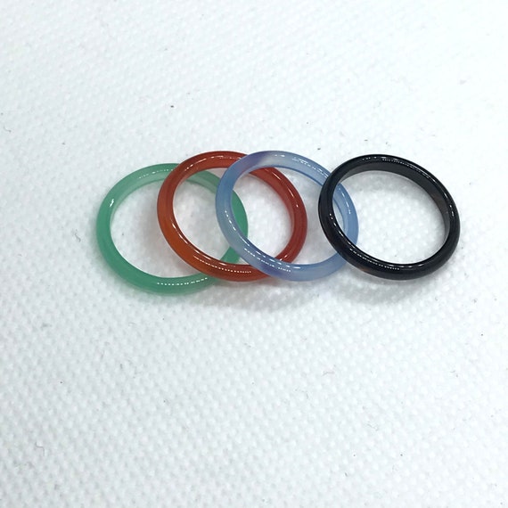 オレンジと緑のストーンのリング 選べるカラーストーン リング