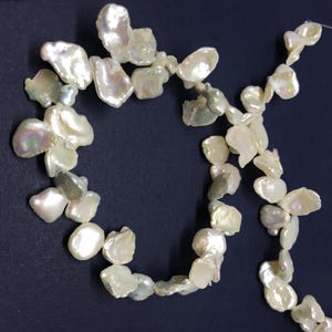 Natural Fresh Water Pearl Bead, 7mm Irregular Shape Cream Color Pearl For Jewelry Making, 16 Inch Strand Bead, Creative Style, Unusual