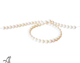 8mm Bone Beads, Smooth Bone Beads, Natural Bone Bead Necklace, Gift For Women, 15 Inch Strand Bead , Gemstone For Jewelry Making # 46